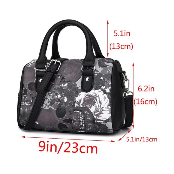 Gothic Purse Top-handle Handbag Punk Satchel Tote Skull Shoulder Crossbody  Bags - Picture 8 of 9